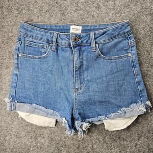 Womens Denim Shorts 26 inch Special A Los Angeles Cutoff Exposed Pockets